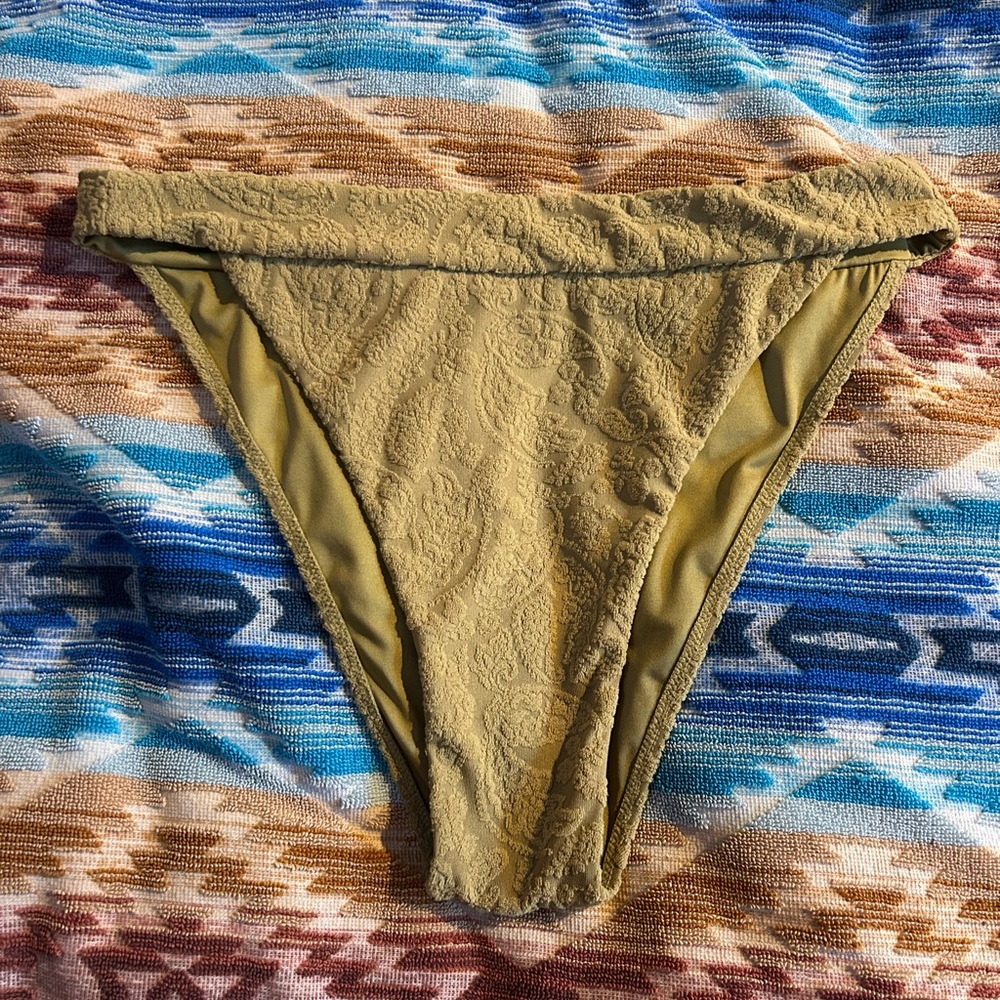 Rhythm Olive Textured Bikini Bottom